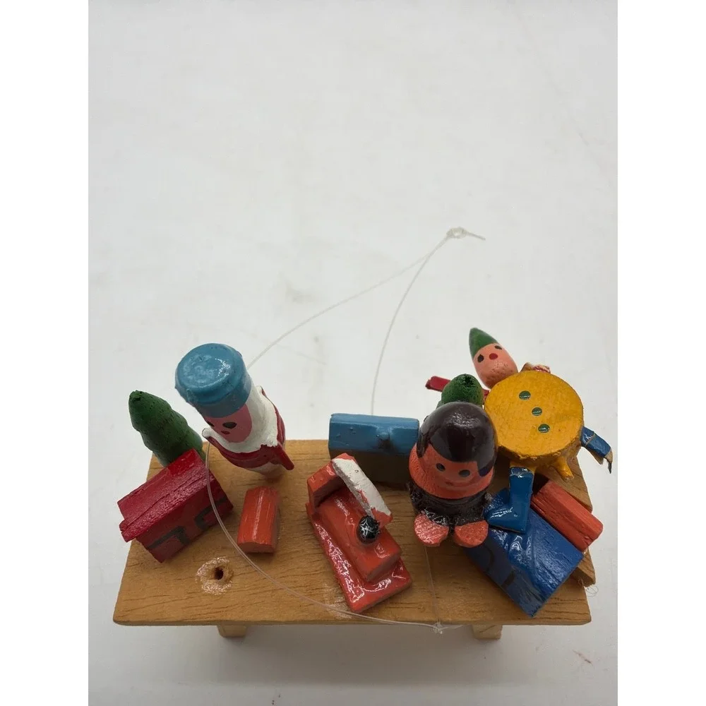 Vintage Dollhouse Miniature Wood Toy Table Train Clown‎ Nutcracker lot of 2 READ
